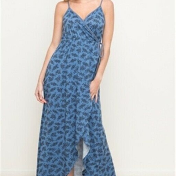 Hem & Thread Cottagecore Cami Strap True Summer Wrap Dress Large Maxi Dress - Picture 9 of 15